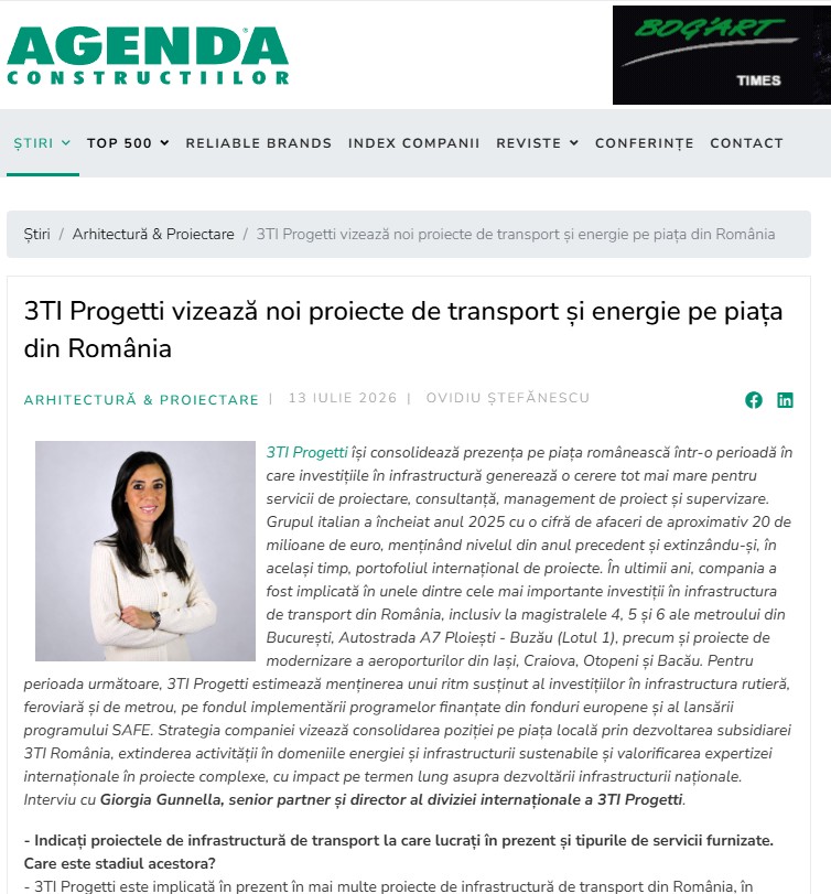 3TI Progetti in Romania: market insights, ongoing activities and future perspectives